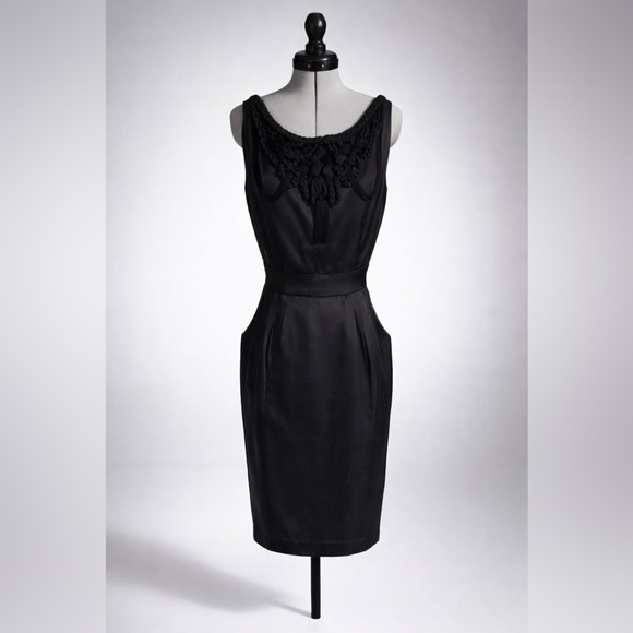 Nanette Lepore Dresses & Skirts - Nanette Lepore Silk Cocktail Midi Dress, silk cord braided detail, pockets, 8